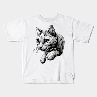 Geometric Kitty Kids T-Shirt